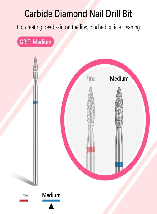 Rolybag Cuticle Nail Drill Bits Flame Shape Cuticle Drill Bit for Nail Diamond Drill Bit 3/32” Professional Safety Cuticle Clean Drill for Electric Remove Cuticle Dead Skin Manicure Tools (Medium) - Image 4