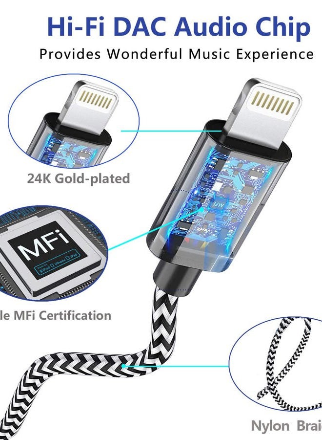 HITHUT iPhone to 3.5mm Car Stereo AUX Cable, Apple MFi Certified Lightning Audio Cord for iPhone 13 Mini Pro Max 12 11 Pro Max X XR 8 7 6 5 SE iPad iPod to Home Stereo/Speaker, 3.3FT  - Image 2