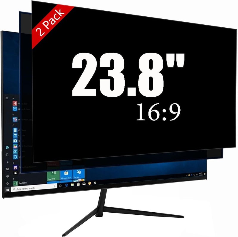 Ceydebne 23.8 Inch Privacy Screen for Monitor with 16:9 Widescreen Monitor Blue Light Screen Protector - Anti-Glare - Anti-Scratch Protector Film for Data Confidentiality Privacy Shield [2 Pack] - Image 1