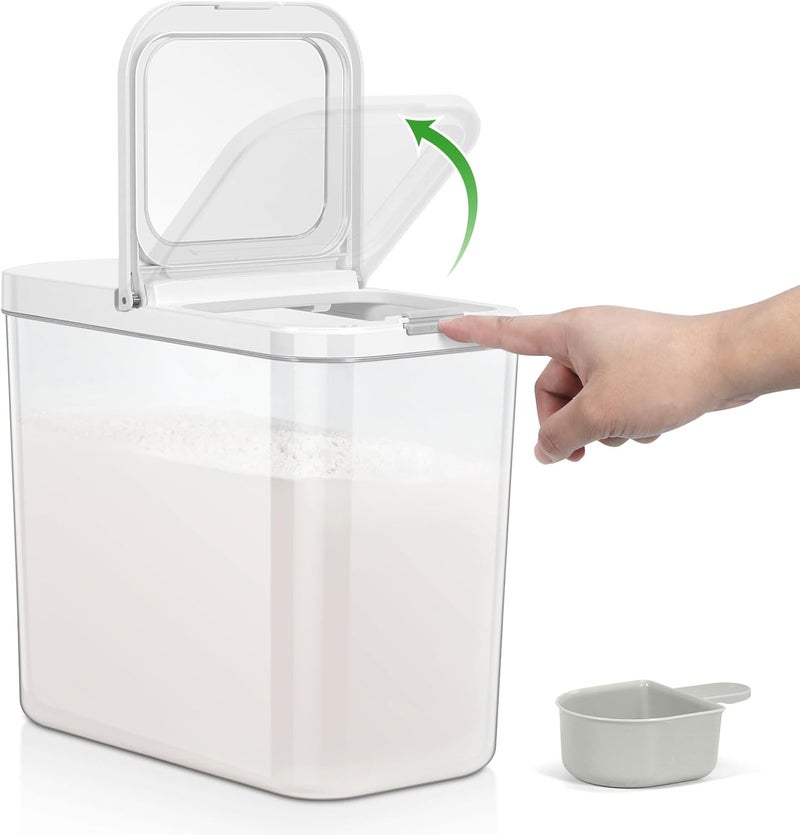 TBMAXS Rice Flour Storage Container - 12.7 Qt | 25 Lbs Crystal-Clear Plastic Food Storage Container Bin with Pop-up Lid for Grains Beans, Dry Food Holder for Kitchen Pantry Organization and Storage - Image 1