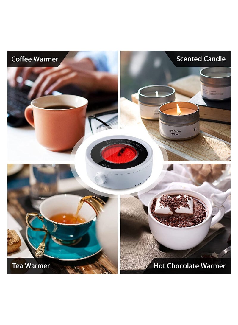 GGEROU Electric Beverage Warmer,Smart Constant Temperature Hot Teapot Heating Coaster,White - Image 4