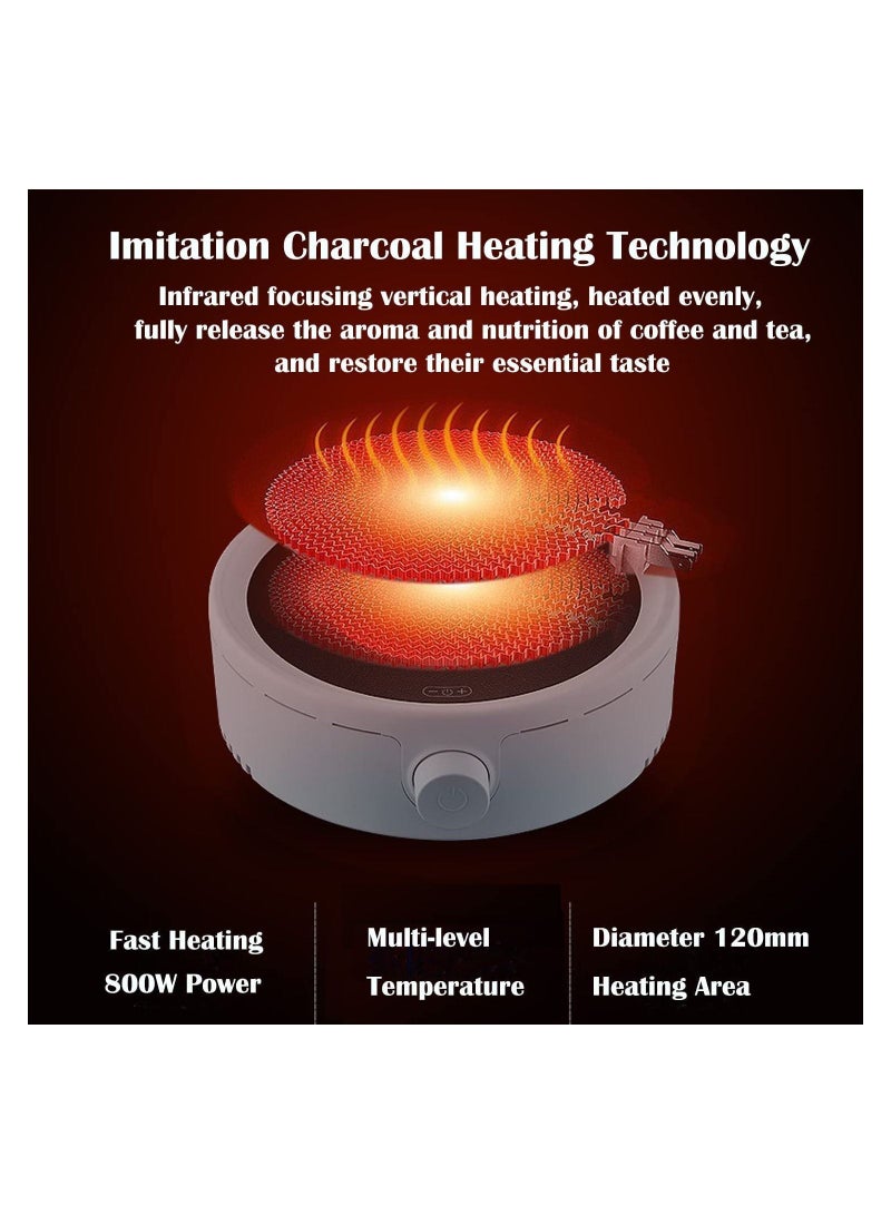 GGEROU Electric Beverage Warmer,Smart Constant Temperature Hot Teapot Heating Coaster,White - Image 2