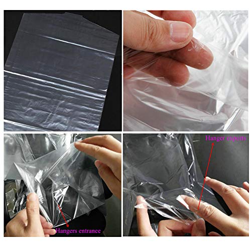 Fengheshun Pack of 100 Garment Bag, Transparent Suit Bag,Clothing Dust Cover, Gown and Dress Storage Bag (60×90cm) - Image 5