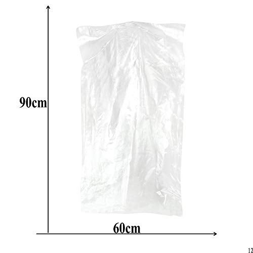Fengheshun Pack of 100 Garment Bag, Transparent Suit Bag,Clothing Dust Cover, Gown and Dress Storage Bag (60×90cm) - Image 4