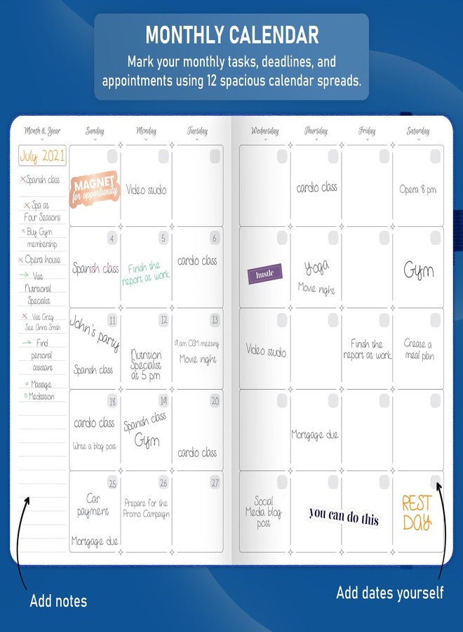 GoGirl Weekly Schedule Planner – Hourly Work & Life Planner with Time Slots – Vertical Agenda Organizer for Daily Productivity, A5 (Mystic Blue) - Image 3