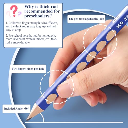 M.G M&G 12 Pcs Triangular Pencils for Kids, Triangular Pole with Grip Correction HB Pencils, Pre-sharpened, Graphite Wood Pencils with Smooth Writing for School, Office, Painting, Sketching, Weddings - Image 4