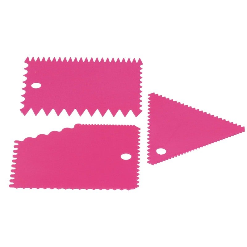 Rose Red Cake Scraper - Lightweight Food-grade Plastic Durable Flexible Design Cake Smoother for Home Baking Decorating - Image 4