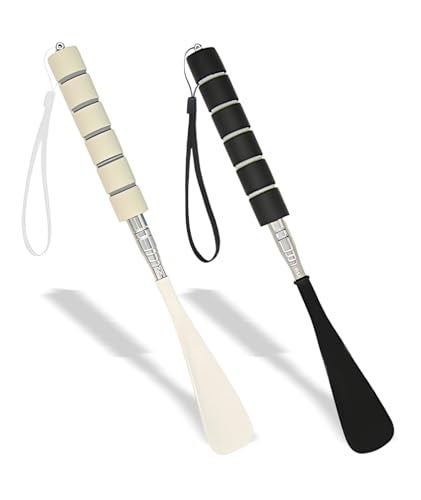 VayuSrot 2 PCS Shoe Horn, Long Handle Shoe Wearing Stick, Adjustable Shoe Inserter Stick for Men, Women, Seniors, and Kids, 28cm to 70cm Telescopic Shoe Horn with Sponge and Stainless Steel, Ideal for Travel and Home Use - Image 1