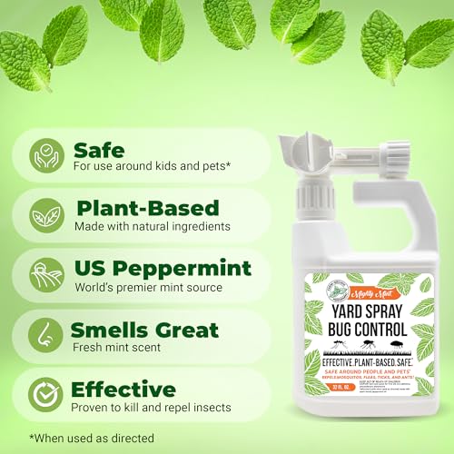 Mighty Mint Peppermint Oil Lawn & Yard Bug Control Spray – Natural Outdoor Pest Repellent for Fleas, Ticks, Mosquitoes, Ants, and More – Plant-Based, Extra-Strength Formula – 32 oz - Image 2