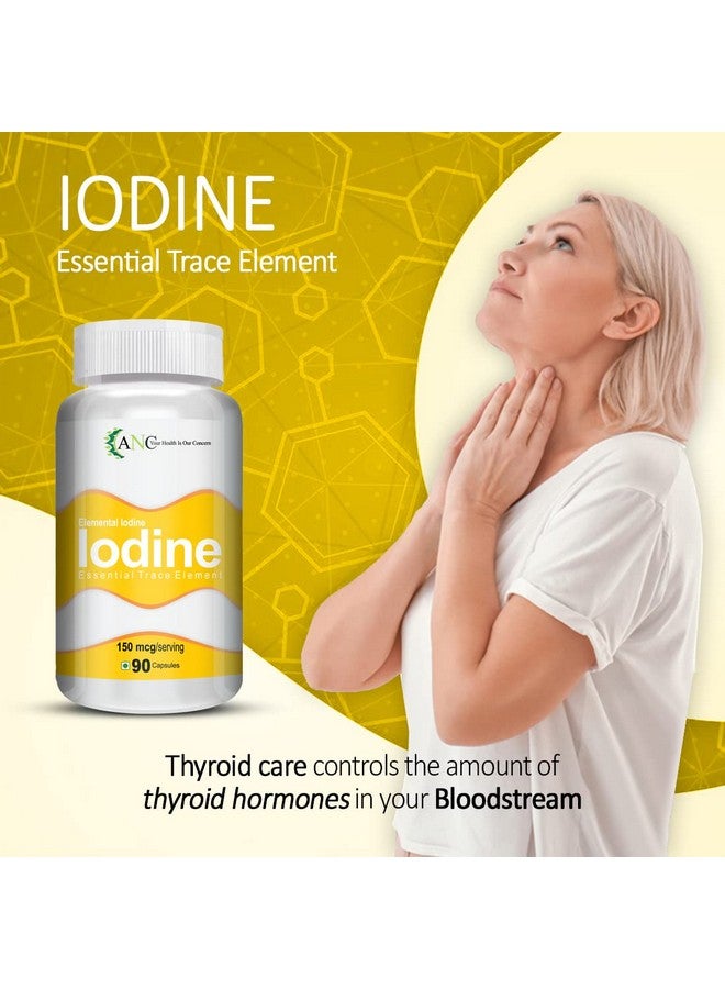 ANC Iodine 150mcg Supplement to Support The Thyroid and Maintain Healthy Cellular Metabolism 90 Capsules (Pack of 4) - Image 4