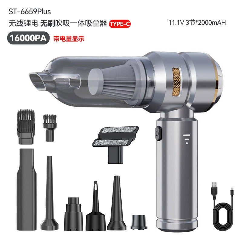 Car Vacuum Cleaner, Handheld Brushless High-Power Dust Remover with Inflator, Dual-Use Mini Car Air Blower