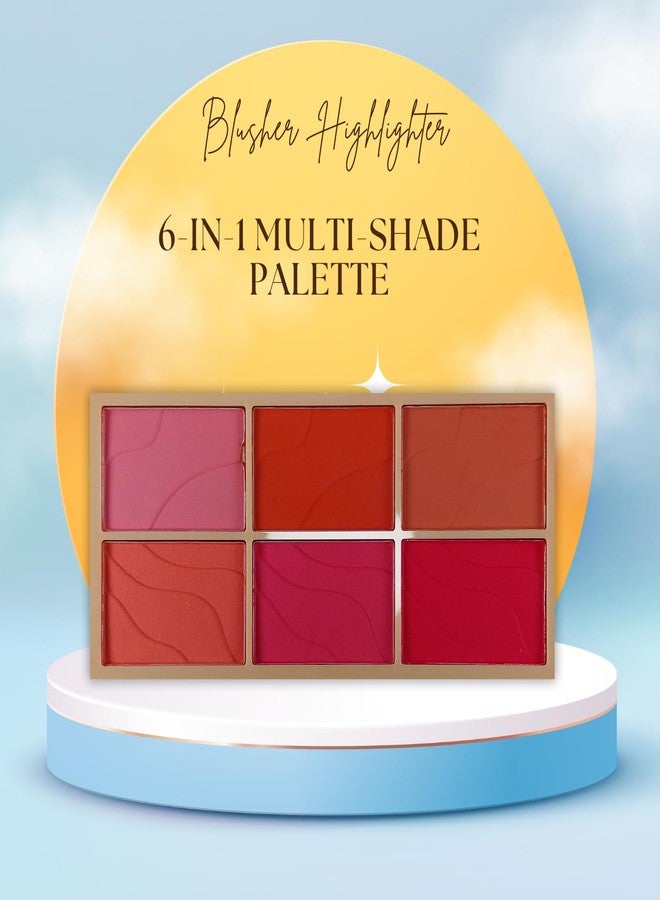 Bold Byte باليت أحمر خدود وإضاءة 6 في 1 | مجموعة أحمر خدود متعددة الألوان من بيوتي تاتش مع أصباغ سهلة الدمج | توهج يدوم طويلاً ولمعان طبيعي | مناسب لجميع ألوان البشرة - Image 4