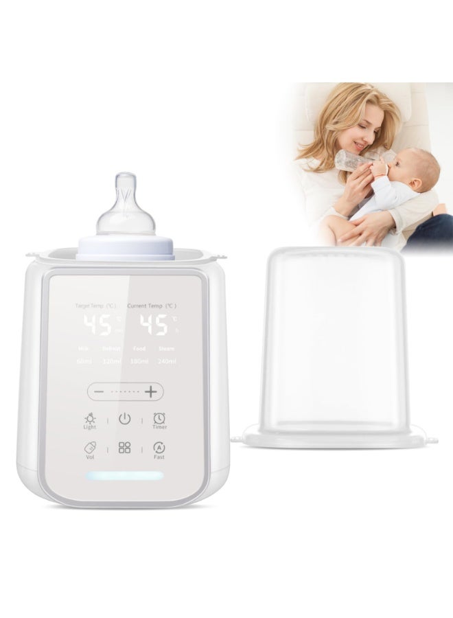Baby Bottle Warmer, Fast Baby Milk Warmer with Timer, 8-in-1 Baby Milk Warmer with Digital Display, Night Light for Nighttime Breastfeeding, Bottle Warmer for All Bottles with Sterilizing Keep Warm - Image 1