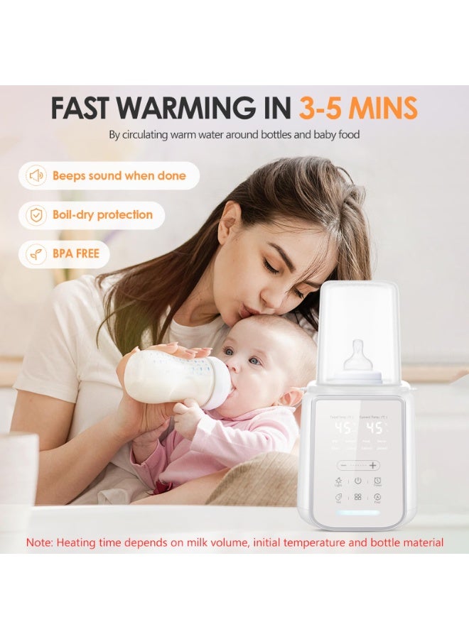 Baby Bottle Warmer, Fast Baby Milk Warmer with Timer, 8-in-1 Baby Milk Warmer with Digital Display, Night Light for Nighttime Breastfeeding, Bottle Warmer for All Bottles with Sterilizing Keep Warm - Image 3