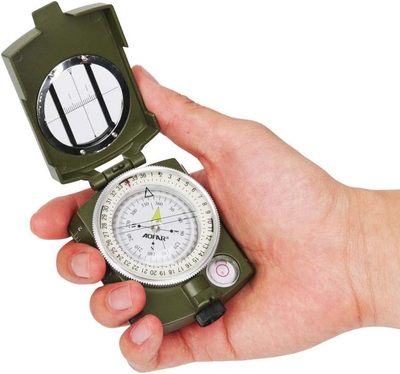 AOFAR Military Compass,AF-4580 Lensatic Sighting, Waterproof and Shakeproof with Map Measurer Distance Calculator, Pouch for Camping, Hiking - Image 4
