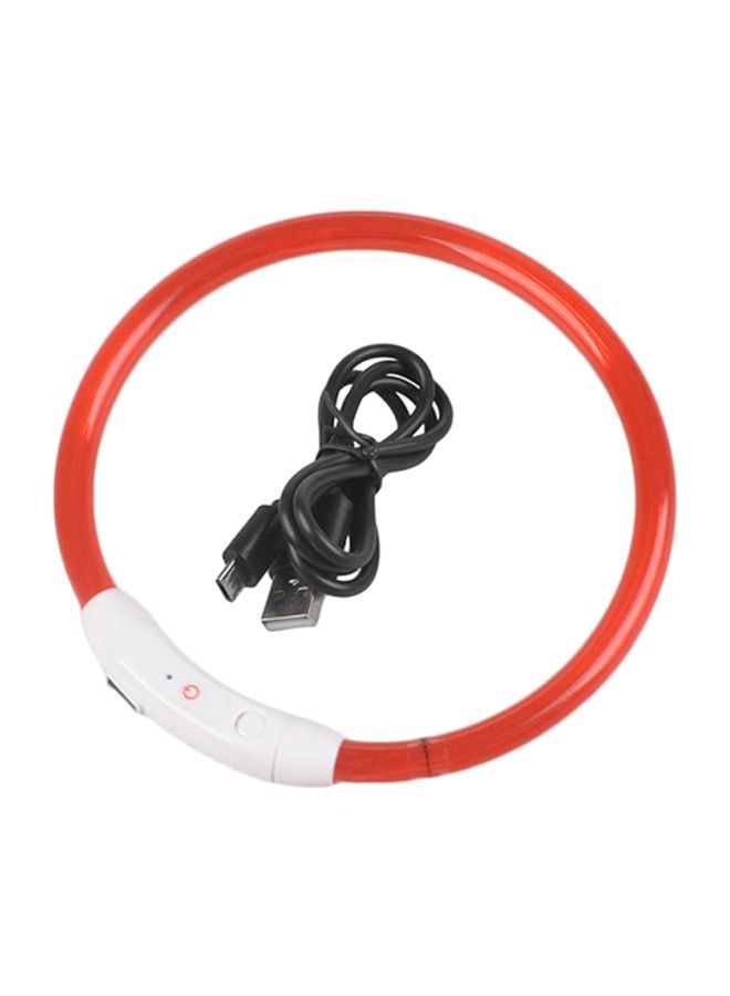 NIBEMINENT Necklace USB Luminous Pet Collar Red/White 50x50x1cm  - Image 1