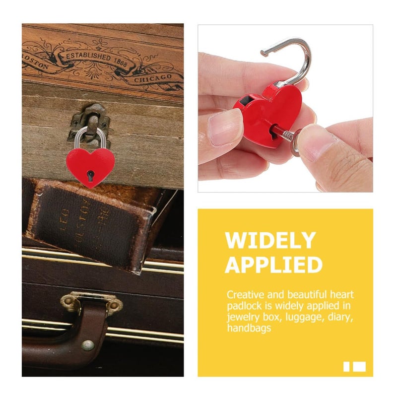 2 Pack Crimson Heart Shaped Love Locks With Keys For Luggage Diary And Travel Suitcases - Image 4