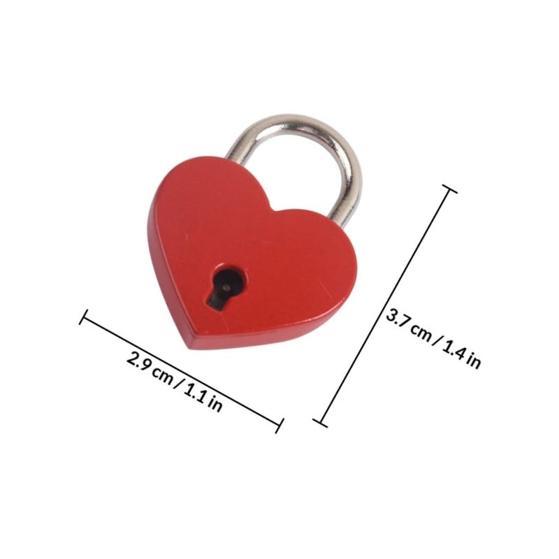 2 Pack Crimson Heart Shaped Love Locks With Keys For Luggage Diary And Travel Suitcases - Image 3