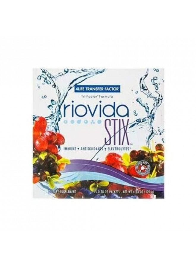 4life 4Life Transfer Factor RioVida Stix Tri-Factor Formula - Support Healthy Immune System with Elderberry, Blueberry, Pomegranate, and Acai - Antioxidant Support - 15 Powder Packs - Image 2