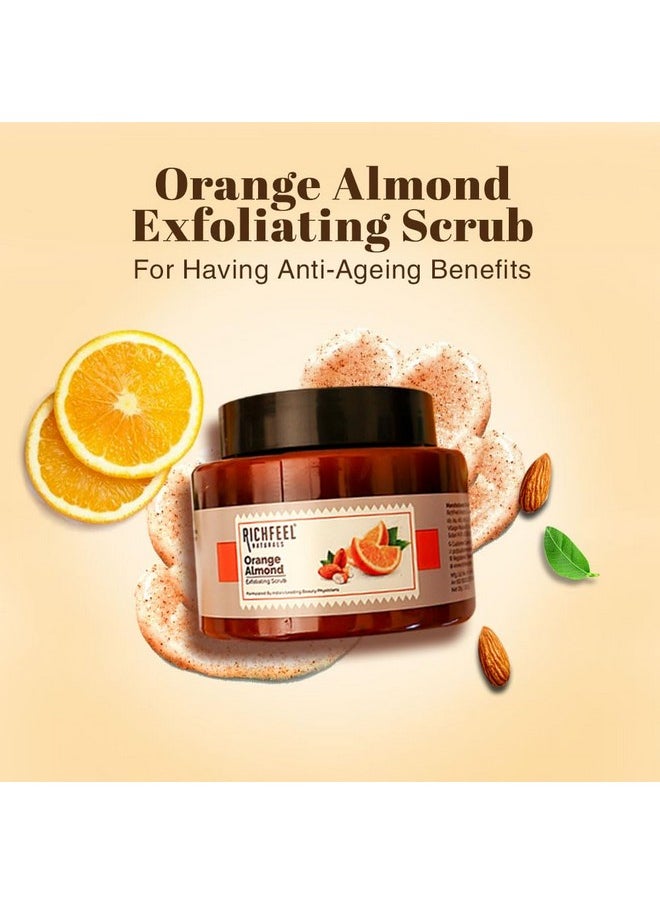 Richfeel Orange Almond Scrub For Brightening & Revitalizing | Gentle Exfoliation | Removes Blackheads & Dead Skin Cells | Suitable For All Skin Types | 100 G  - Image 2