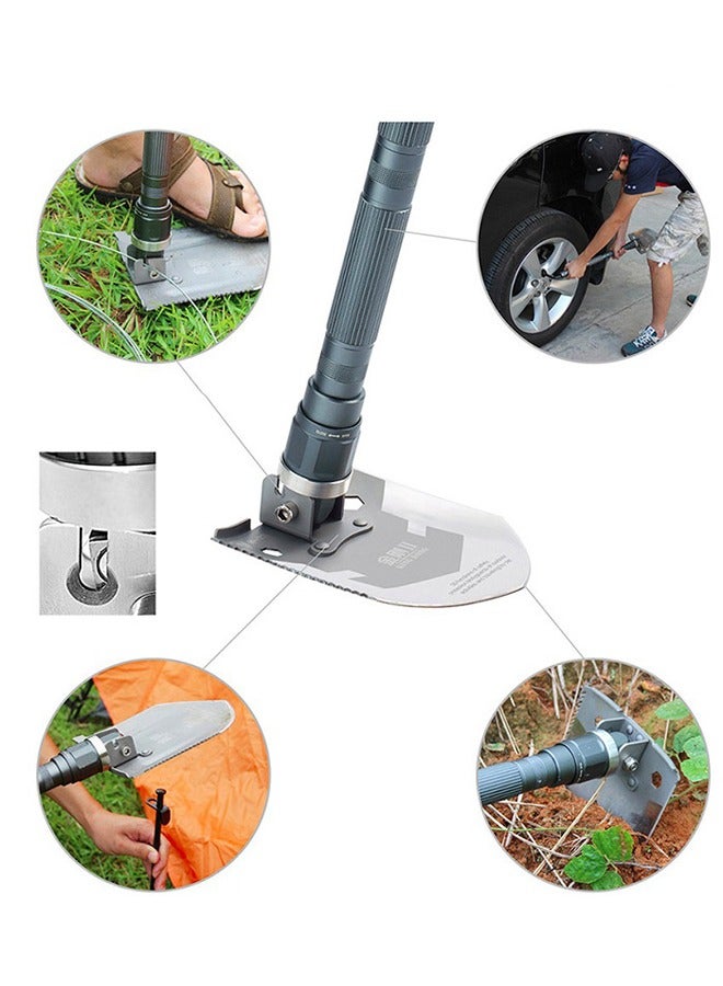 KING KONG Carbon Steel Multifunctional Folding and Detachable Shovel, Equipped with an Axe, Saw, Hammer, Glass Breaker, Screwdriver, Knife, and a Carrying Bag for Camping Trips and Car Emergencies. - Image 5