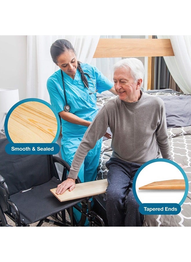 DMI - Transfer Board and Slide Board Made of Heavy-Duty Wood for Patient, Senior and Handicap Move Assist and Slide Transfers, FSA HSA Eligible, Holds up to 440 Pounds, Solid, 24 x 8 x 1 - Image 1