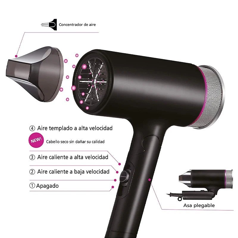 Y&D Professional Hair Dryer - Fast Drying Blow Dryer for Hair Care, Salon Style Lightweight Hairdryer - Image 4