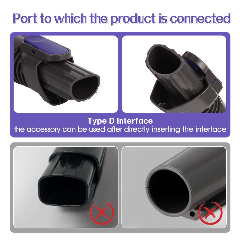 QINAN IX141 Pet Cordless Stick Vacuum Replacement Parts Compatible With Shark Pet Cordless Stick IZ162H IZ163H IZ362H IZ562H IZ140 IZ142 UZ145 Crevice Tool Horse Hair Brush Attachment for D-Shaped Vacuum - Image 2