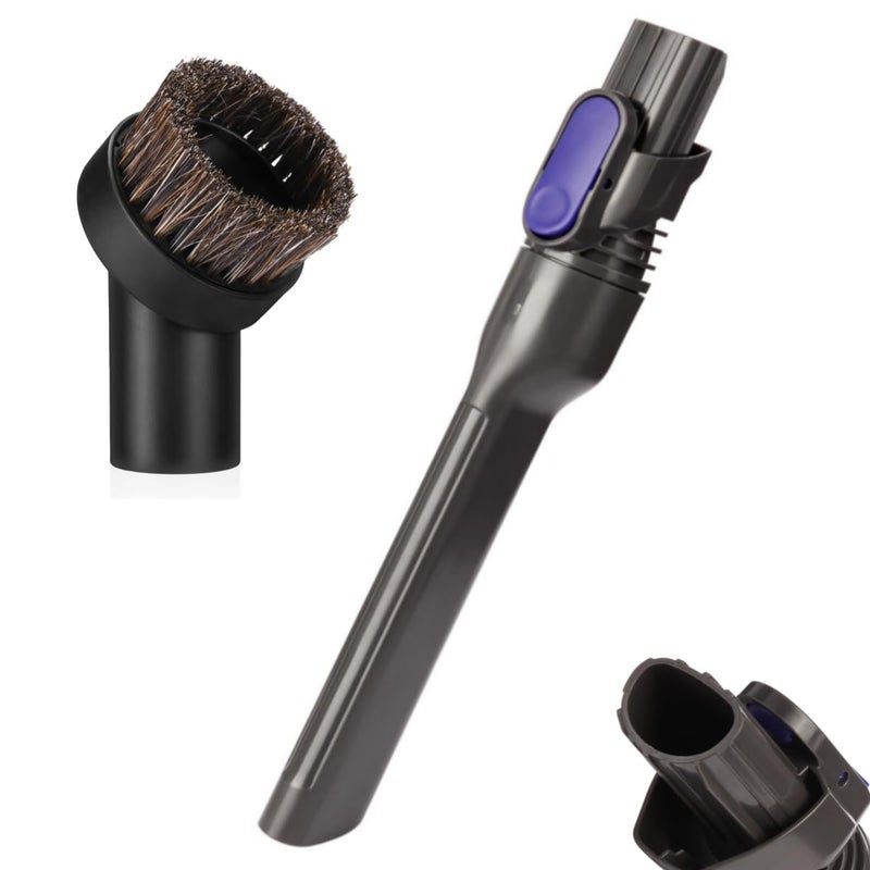 QINAN IX141 Pet Cordless Stick Vacuum Replacement Parts Compatible With Shark Pet Cordless Stick IZ162H IZ163H IZ362H IZ562H IZ140 IZ142 UZ145 Crevice Tool Horse Hair Brush Attachment for D-Shaped Vacuum - Image 1