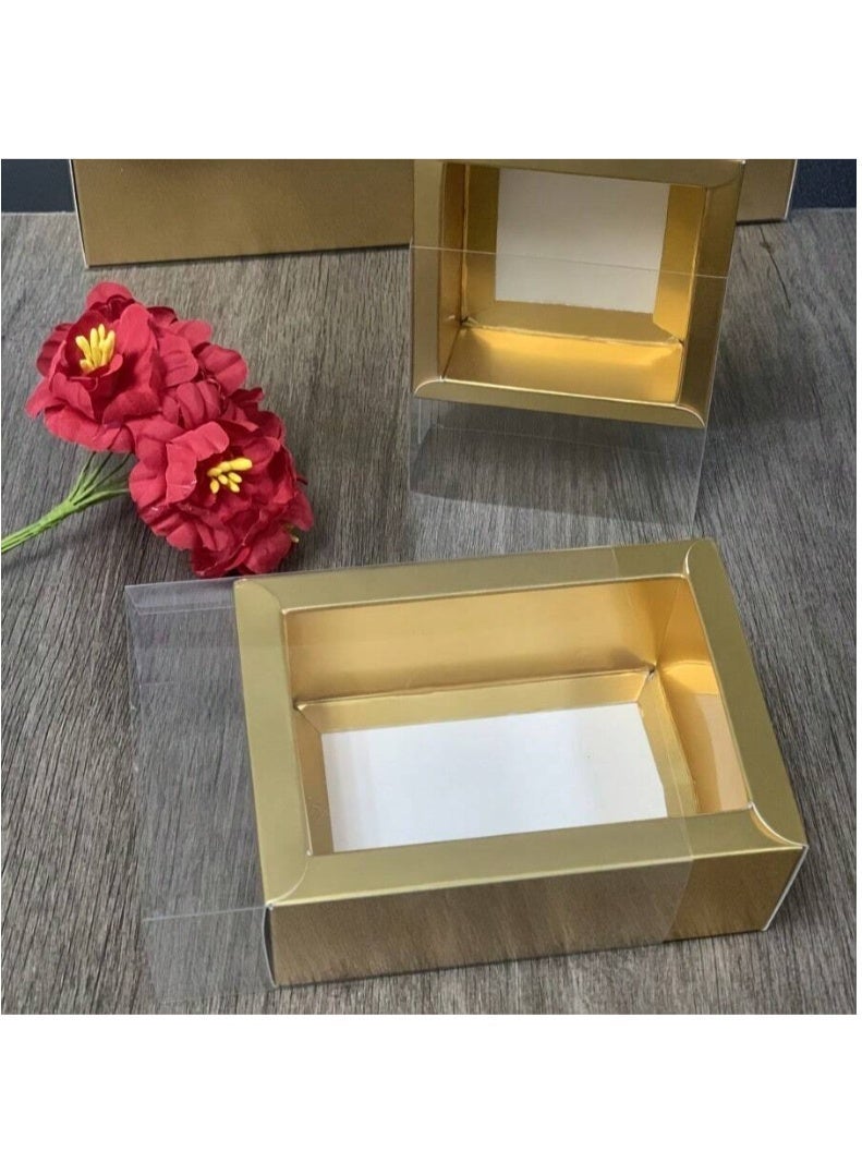 ANUM BY MUNA Luxury Single-Color Pull-Out Gift Box with Transparent Window – Premium Paper Drawer for Holidays, Birthdays, and General Packaging3.26x3.26x1.25 inch - Image 2