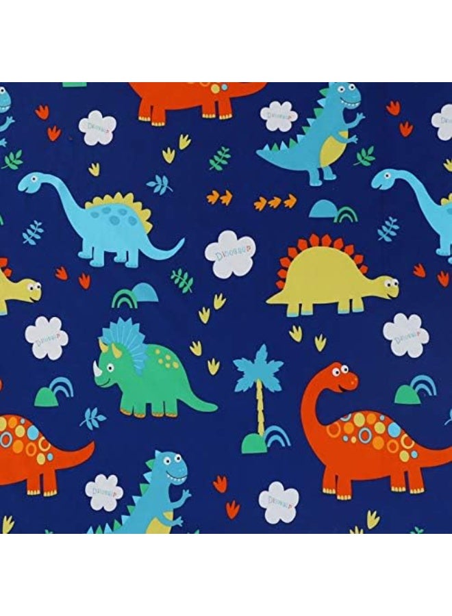 مورو مورو غطاء وسادة تغيير الأطفال - عبوة واحدة ، 16x32 ، ديناصور أزرق ، ستوكات ناعمة مسامية ، تناسب ضمادات التغيير القياسية - Image 1