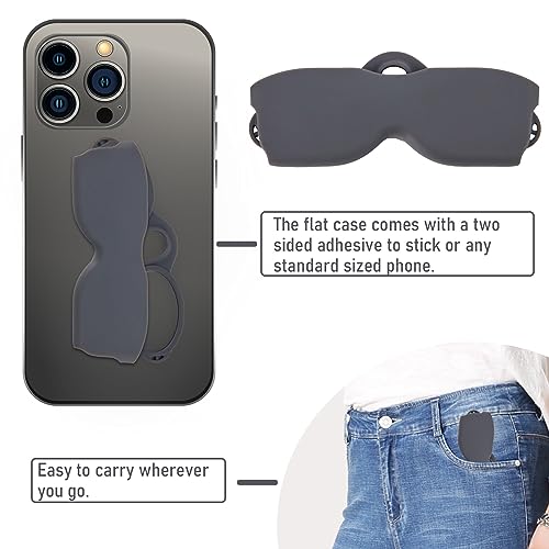 REAVEE Ultra Slim Armless Reading Glasses for Men Women, Small and Flat Readers Compact Pocket Size with Stick-on Case Holder,Grey 2.5 - Image 3