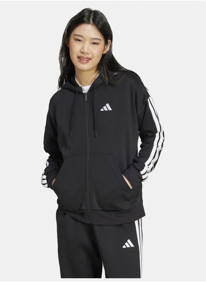 Adidas Essentials 3-Stripes Full-Zip Fleece Hoodie  - Image 1