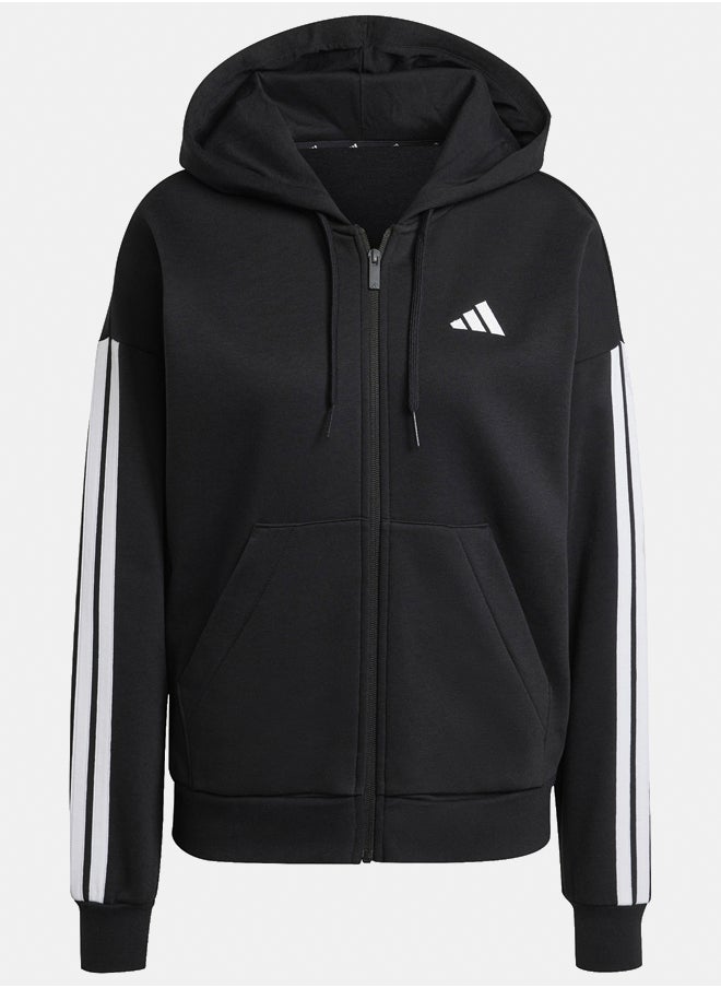 Adidas Essentials 3-Stripes Full-Zip Fleece Hoodie  - Image 2