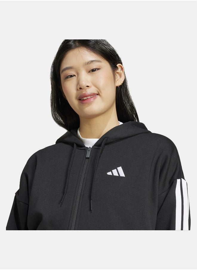 Adidas Essentials 3-Stripes Full-Zip Fleece Hoodie  - Image 3
