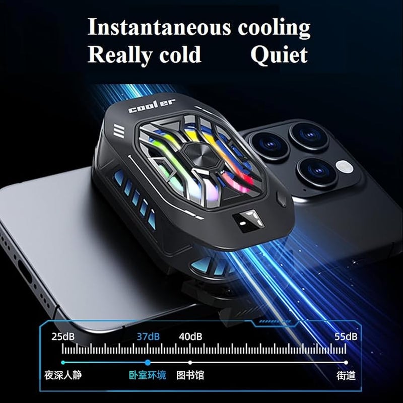 Phone Cooler,Phone cooling fan.He is a necessary cooling product for long live streaming, playing games, and brushing short video screens，Suitable for all smartphone - Image 2