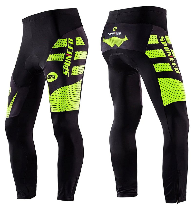 sponeed Men's Road Cycling Jersey Suits Bike Leggings Bicycle Wear Long sleeve Gel padded Pants US S Green - Image 4