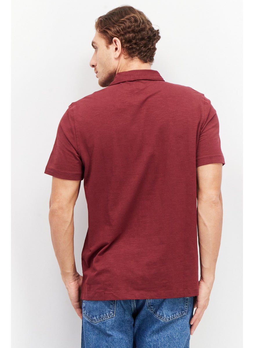 Men Regular Fit Heather Short Sleeve Polo Shirt, Maroon - pzsku/Z645DDC0994C5EA42E91DZ/45/_/1737642995/d0685cd6-4ce3-4e46-86db-07bea278bbe6