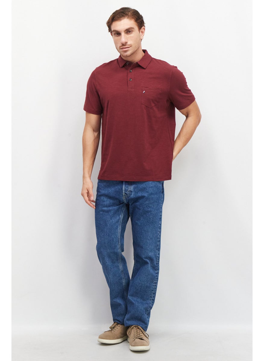 Men Regular Fit Heather Short Sleeve Polo Shirt, Maroon - pzsku/Z645DDC0994C5EA42E91DZ/45/_/1737643002/fe4a36c9-5b21-4268-b9b4-9bd3a537358b