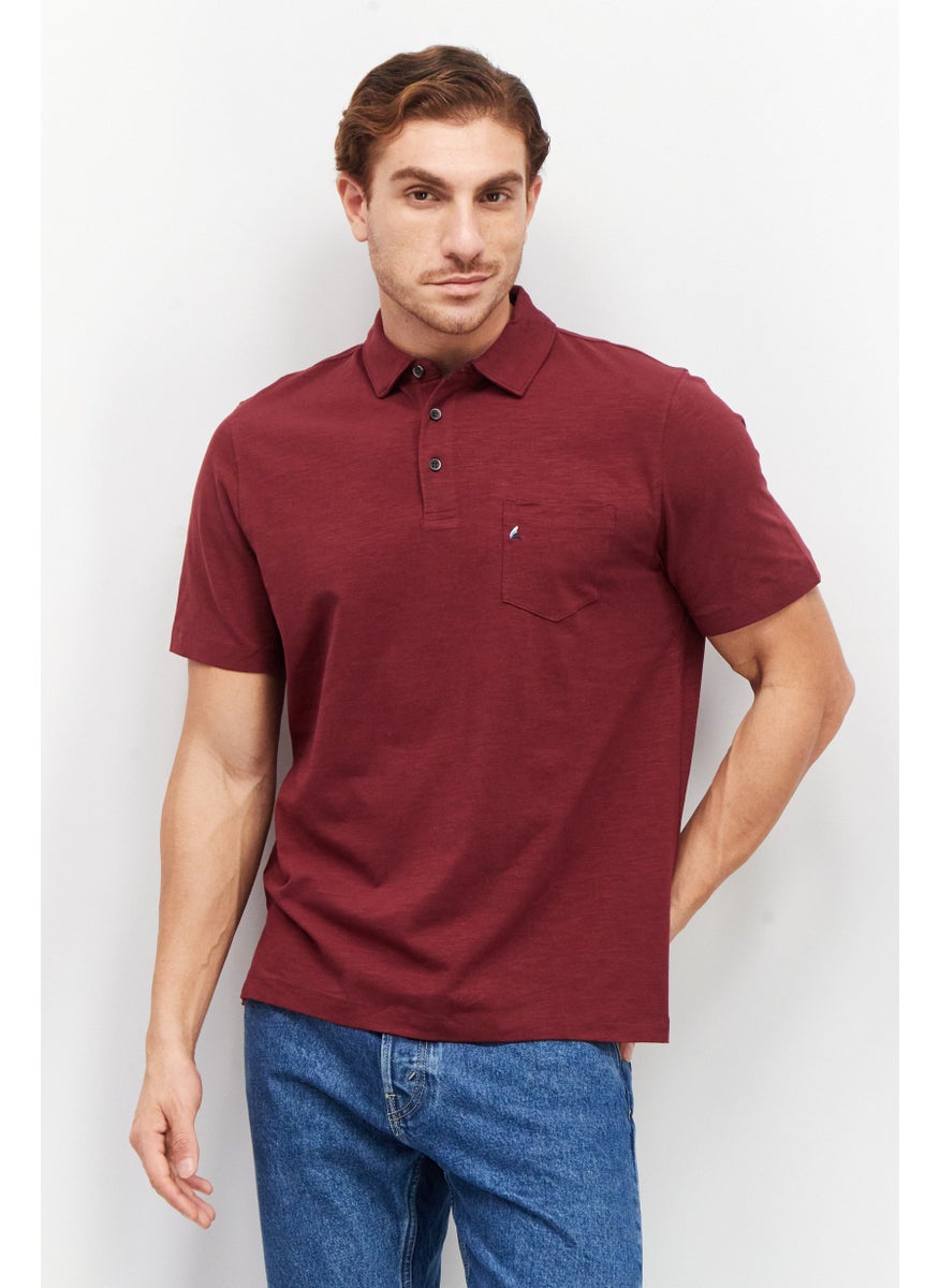 Men Regular Fit Heather Short Sleeve Polo Shirt, Maroon - pzsku/Z645DDC0994C5EA42E91DZ/45/_/1737643074/458aa48d-1bca-4bba-a08c-a99c68f8847c