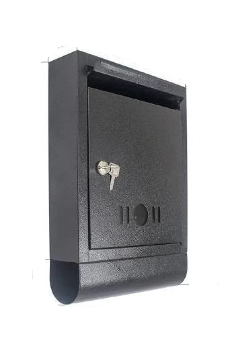 SPYLOCK High Grede Metal Mail Box Letter Box for Home Gate Wall Mount with Magazine Letter Box News Paper Holder Mail Box Out Door Decor Black - Image 1