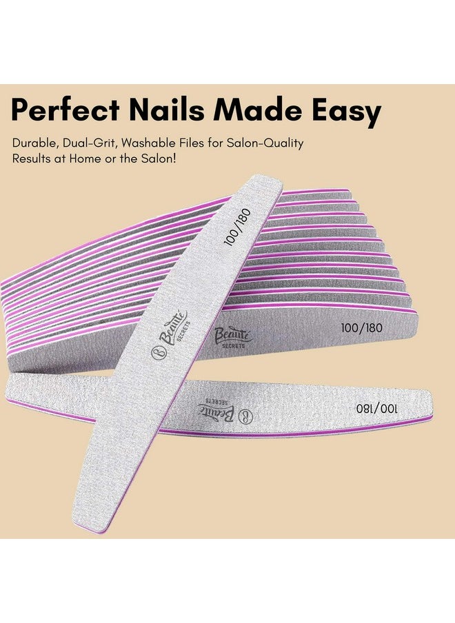 Beauté Secrets 10PCS Nail Files, Professional Nail File Set, Curved Fingernail files, 100/180 grit Double-Sided Emery Board Manicure Tools for Home and Salon Use Korean Sand Paper Nail Files - pzsku/Z645DEC7CD4A46945E73BZ/45/_/1738306430/b7e257ca-979a-4656-82c9-62e2b67f184d