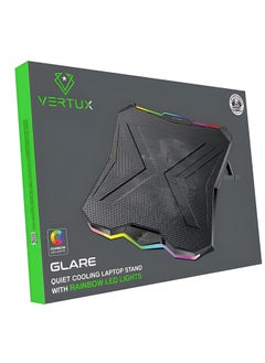VERTUX Foldable 17 Inch Laptop Cooling Fan Stand with Adjustable Height, Mini LCD Display, Dual USB Port, Built-in Controls and Smart LED Lighting  - Image 5