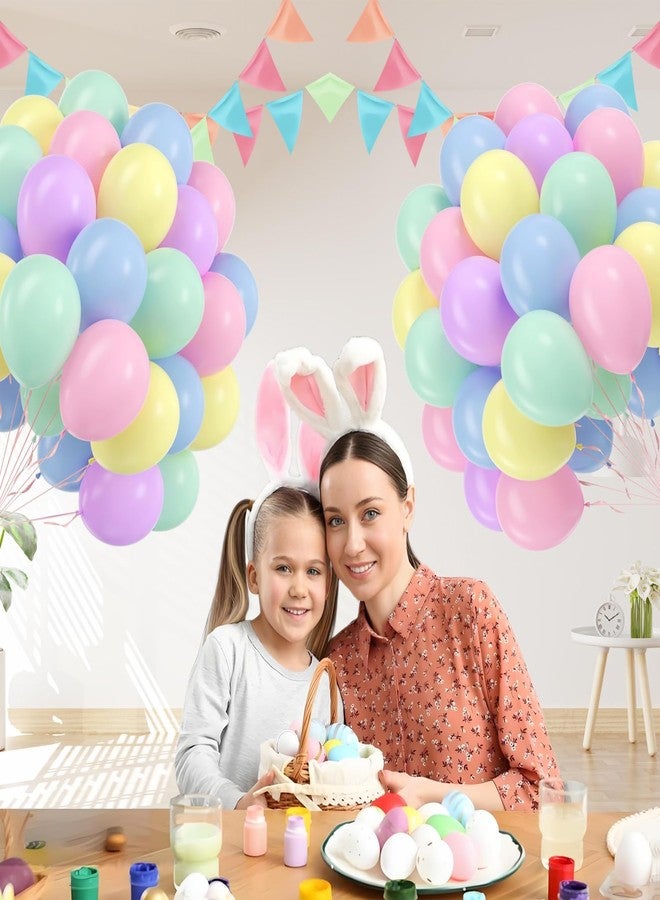 awenztech 60pcs Pastel Balloons 12inch, Pastel Color Balloons with Light Pink Green Yellow Blue Purple Balloon for Easter Rainbow Baby Shower Birthday Party Decorations - Image 5
