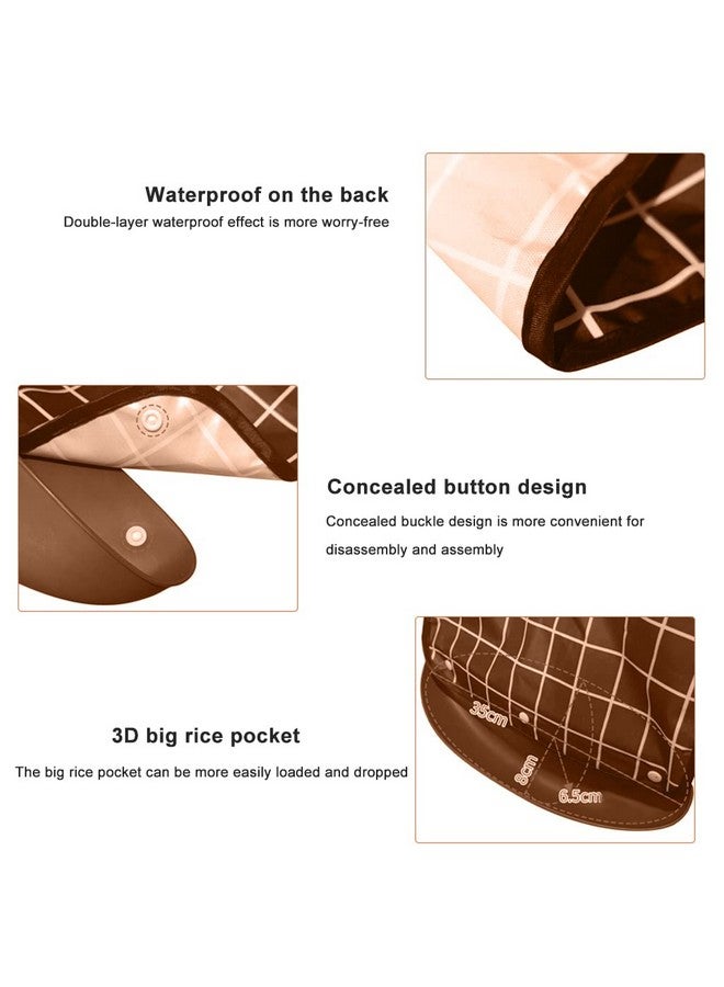 HANNEA® Adult Bibs, Waterproof Adjustable, Long Style with Leakproof Pocket Adult The Eldly Bib Adult Washable Dining Bibs for Men, Women Eating Cloth for Elderly Seniors and Disabled (Brown) - Image 4