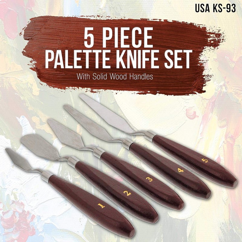US Art Supply 5 Piece Palette Knife Set - Image 2