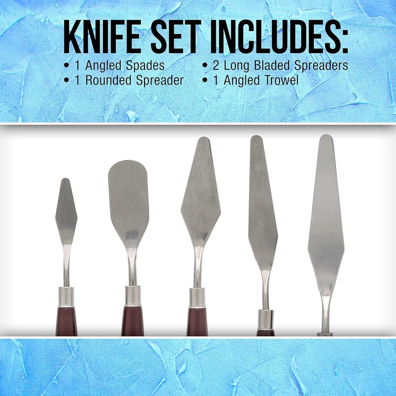 US Art Supply 5 Piece Palette Knife Set - Image 3