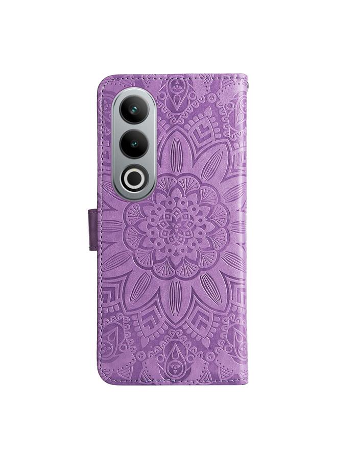 اس-توب جراب لهاتف OnePlus Ace 3V مصنوع من الجلد المنقوش بنقشة دوار الشمس - Image 3