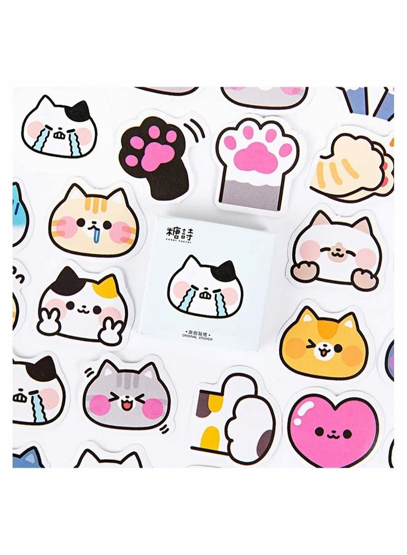 Y&D Cute Boxed Cartoon Cats DIY Decoration Adhesive Paper Shaped Stickers for Laptop Planners, Scrapbook, Cups, Album, Phone Case, Hand Account Sealing Stickers, 45Pcs (Colored Cats)  - Image 2