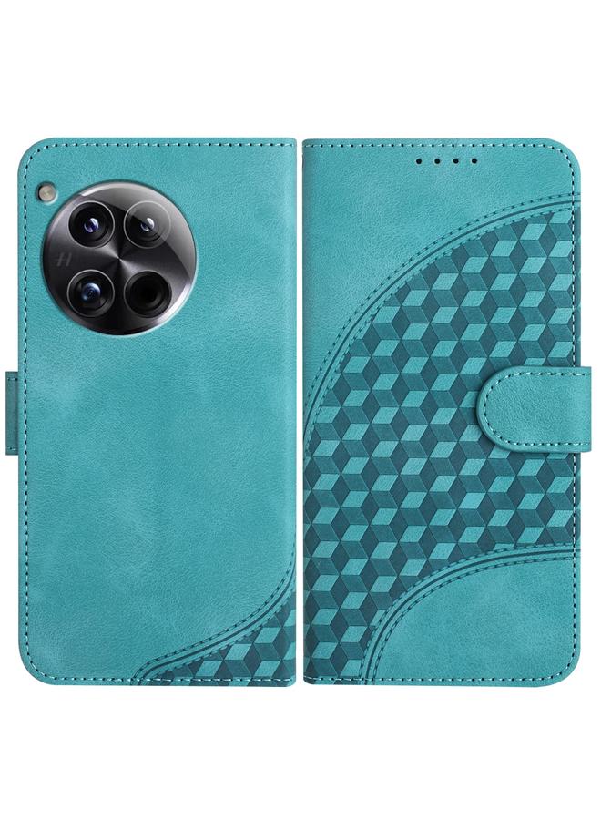 اس-توب جراب هاتف OnePlus 12 YX0060 من الجلد المنقوش برأس فيل مع حبل تعليق - Image 1